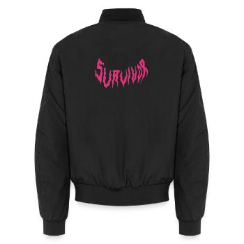 Survivor Typo Pink - Unisex Bomberjacke - Schwarz - Hinten - AI Model Male 185 light (185cm)