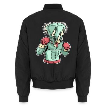 Kampfstarker Triceratops Boxer - Unisex Bomberjacke - Schwarz - Hinten - AI Model Male 185 light (185cm)