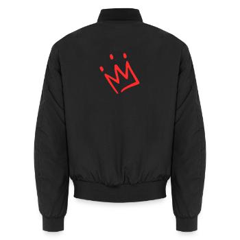 Krone rot - Unisex Bomberjacke - Schwarz - Hinten - AI Model Male 185 light (185cm)