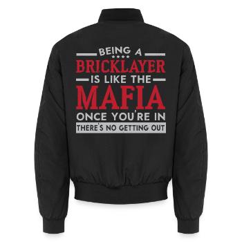 Bauwesen Maurer Beruf Maurer - Unisex Bomberjacke - Schwarz - Hinten - AI Model Male 185 light (185cm)