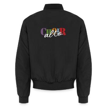 Choir -Alto singer - Unisex Bomberjacke - Schwarz - Hinten - AI Model Male 185 light (185cm)