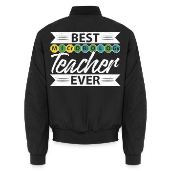 Beste Lehrerin aller Zeiten Biologe Wissenschaft B - Unisex Bomberjacke - Schwarz - Hinten - AI Model Male 185 light (185cm)