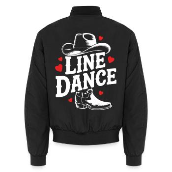 Line Dance mein Hobby - meine Passion - mein Ding - Unisex Bomberjacke - Schwarz - Hinten - AI Model Male 185 light (185cm)