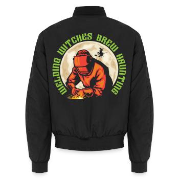 Schweißendes Hexengebräu Gespenstische Funken Hall - Unisex Bomberjacke - Schwarz - Hinten - AI Model Male 185 light (185cm)