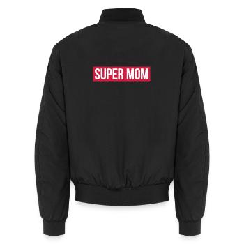 SUPER MOM - Unisex Bomberjacke - Schwarz - Hinten - AI Model Male 185 light (185cm)