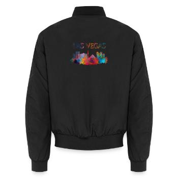 Las Vegas - Unisex Bomberjacke - Schwarz - Hinten - AI Model Male 185 light (185cm)