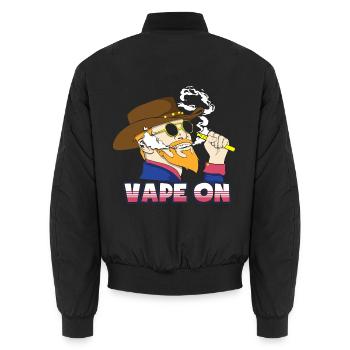 Vape On - Unisex Bomberjacke - Schwarz - Hinten - AI Model Male 185 light (185cm)