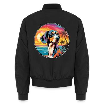 Treeing Walker Coonhound Hunderasse Bunt Cartoo - Unisex Bomberjacke - Schwarz - Hinten - AI Model Male 185 light (185cm)