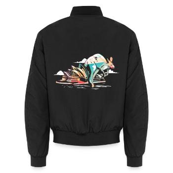 Springendes Känguru Australien - Unisex Bomberjacke - Schwarz - Hinten - AI Model Male 185 light (185cm)