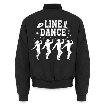 Line Dance mein Hobby - meine Passion - mein Ding - Unisex Bomberjacke - Schwarz - Hinten - AI Model Male 185 light (185cm)