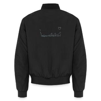 Herzschlag Robben EKG Heartbeat - Unisex Bomberjacke - Schwarz - Hinten - AI Model Male 185 light (185cm)