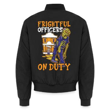 Schreckliche Polizisten im Dienst Polizist Hallowe - Unisex Bomberjacke - Schwarz - Hinten - AI Model Male 185 light (185cm)