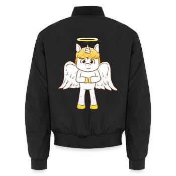 Unicorn Angel - Unisex Bomberjacke - Schwarz - Hinten - AI Model Male 185 light (185cm)