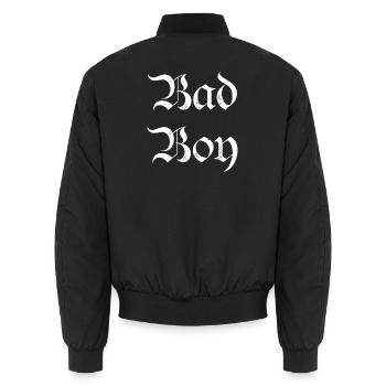 Streetwear - Unisex Bomberjacke - Schwarz - Hinten - AI Model Male 185 light (185cm)