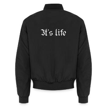Streetwear - Unisex Bomberjacke - Schwarz - Hinten - AI Model Male 185 light (185cm)