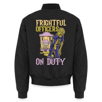 Schreckliche Polizisten im Dienst Polizist Hallowe - Unisex Bomberjacke - Schwarz - Hinten - AI Model Male 185 light (185cm)