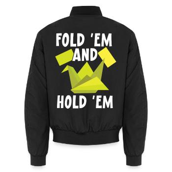 Fold 'em And Hold 'em Papierkunst Japanische Kunst - Unisex Bomberjacke - Schwarz - Hinten - AI Model Male 185 light (185cm)