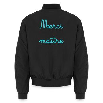MEISTER. VIELEN DANK. DANKE, MEISTER. MEISTER. MEISTER-GESCHENK - Unisex Bomberjacke - Schwarz - Hinten - AI Model Male 185 light (185cm)