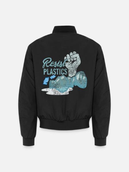 Resist Plastics Zero Waste Plastikfrei Plastik Spr - Unisex Bomberjacke - Schwarz