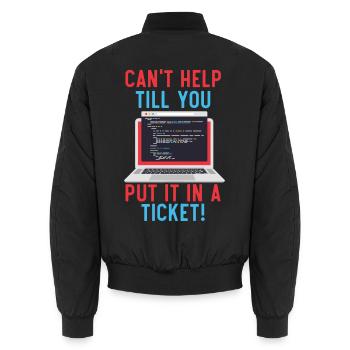 I.T. Ich bin nur wegen des Cache hier - Unisex Bomberjacke - Schwarz - Hinten - AI Model Male 185 light (185cm)