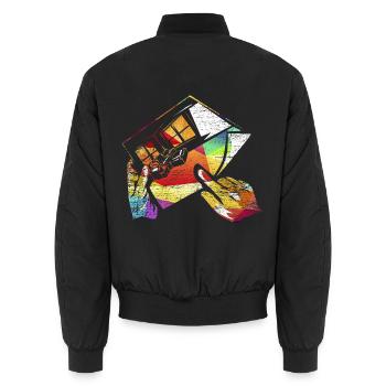 Kreative Innenarchitektin Raumkonzept - Unisex Bomberjacke - Schwarz - Hinten - AI Model Male 185 light (185cm)