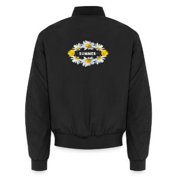 Sommer Blumen endlich Sommer - Unisex Bomberjacke - Schwarz - Hinten - AI Model Male 185 light (185cm)