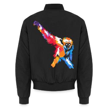 Kletterfreudiger Gibbon Regenwald - Unisex Bomberjacke - Schwarz - Hinten - AI Model Male 185 light (185cm)