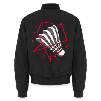 Wendige Federfussball Mannschaft - Unisex Bomberjacke - Schwarz - Hinten - AI Model Male 185 light (185cm)
