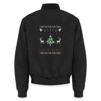 Weihnachtsbaum Ugly Christmas - Unisex Bomberjacke - Schwarz - Hinten - AI Model Male 185 light (185cm)