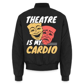 Theater ist mein Herzstück Broadway Bühnendarstell - Unisex Bomberjacke - Schwarz - Hinten - AI Model Male 185 light (185cm)