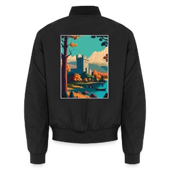 Killarney Nationalpark Irland Reiseposter - Unisex Bomberjacke - Schwarz - Hinten - AI Model Male 185 light (185cm)