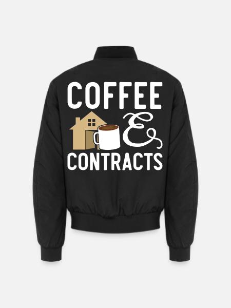 Kaffee und Verträge Haus Makler Immobilienmakler - Unisex Bomberjacke - Schwarz
