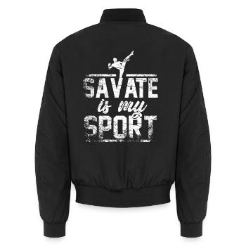 Savate Geschenk - Unisex Bomberjacke - Schwarz - Hinten - AI Model Male 185 light (185cm)