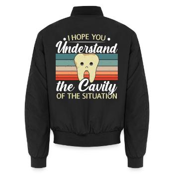 Ich hoffe, du verstehst den Ernst der Lage - Unisex Bomberjacke - Schwarz - Hinten - AI Model Male 185 light (185cm)