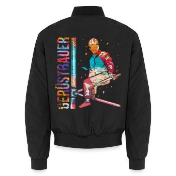 Kühner Gerüstbauer Höhenarbeit - Unisex Bomberjacke - Schwarz - Hinten - AI Model Male 185 light (185cm)