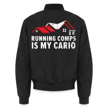 Comps laufen zu lassen ist mein Cardio Haus Immobi - Unisex Bomberjacke - Schwarz - Hinten - AI Model Male 185 light (185cm)