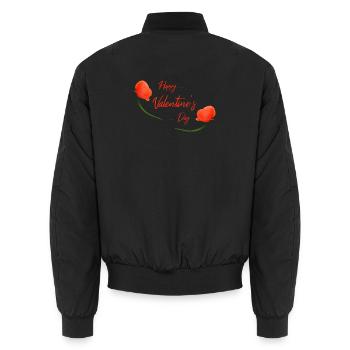 valentines day poppy - Unisex Bomberjacke - Schwarz - Hinten - AI Model Male 185 light (185cm)