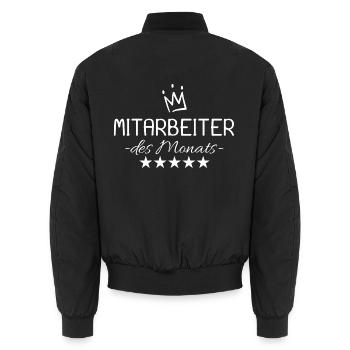Mitarbeiter des Monats - Unisex Bomberjacke - Schwarz - Hinten - AI Model Male 185 light (185cm)
