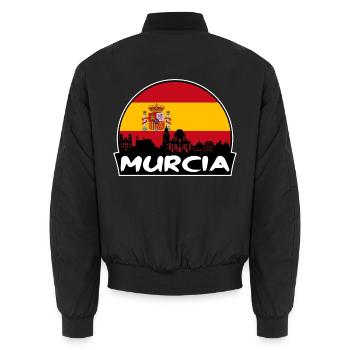 Murcia Spanien Flagge Skyline Silhouette Reisen - Unisex Bomberjacke - Schwarz - Hinten - AI Model Male 185 light (185cm)