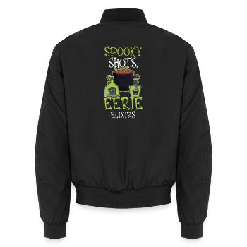 Gespenstische Shots Unheimliche Elixiere Barkeeper - Unisex Bomberjacke - Schwarz - Hinten - AI Model Male 185 light (185cm)