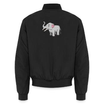 Elephant Afrika Safari Tiere Tier Kinder - Unisex Bomberjacke - Schwarz - Hinten - AI Model Male 185 light (185cm)