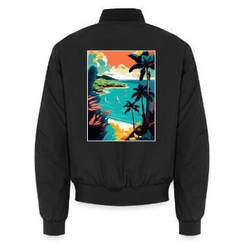 Trinidad und Tobago Karibik Reiseposter - Unisex Bomberjacke - Schwarz - Hinten - AI Model Male 185 light (185cm)