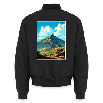 Mount Diablo California Vintage Reiseposter WPA - Unisex Bomberjacke - Schwarz - Hinten - AI Model Male 185 light (185cm)