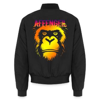 Fastnacht - Karneval - Kostüm - Spruch - Affe - Unisex Bomberjacke - Schwarz - Hinten - AI Model Male 185 light (185cm)