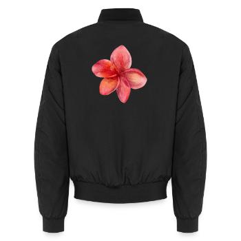 Blume rot - Unisex Bomberjacke - Schwarz - Hinten - AI Model Male 185 light (185cm)
