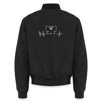Butterfly Schmetterling EKG - Unisex Bomberjacke - Schwarz - Hinten - AI Model Male 185 light (185cm)