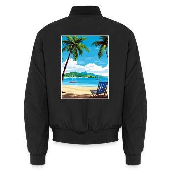 Antigua und Barbuda Karibik Reiseposter - Unisex Bomberjacke - Schwarz - Hinten - AI Model Male 185 light (185cm)