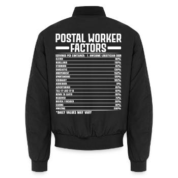 Postangestellte Faktoren Briefträger Briefträger J - Unisex Bomberjacke - Schwarz - Hinten - AI Model Male 185 light (185cm)