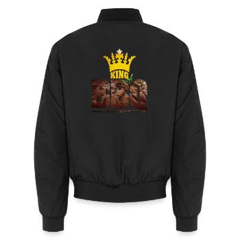 King of BBQ Ein King muss tun was in King tun muss - Unisex Bomberjacke - Schwarz - Hinten - AI Model Male 185 light (185cm)