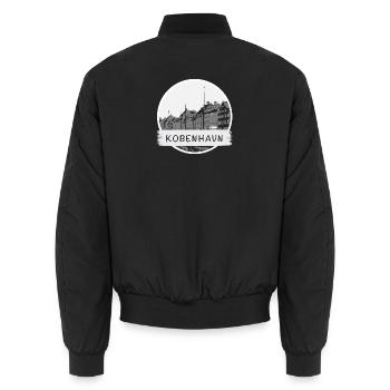 Kopenhagen City - Unisex Bomberjacke - Schwarz - Hinten - AI Model Male 185 light (185cm)